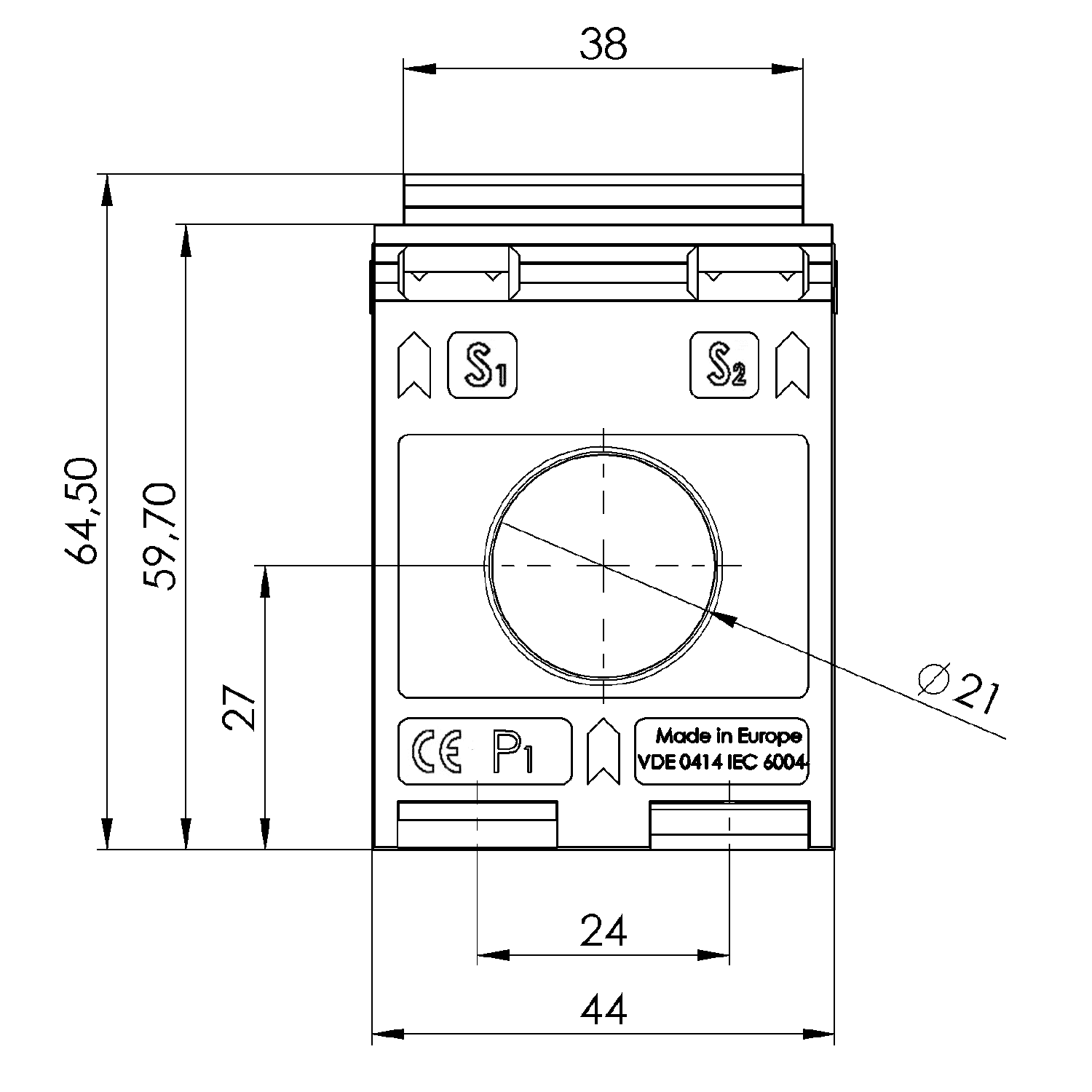 KSR 201.3 2 ASR 201.3 ASR – Rod current transformer technical drawing 3