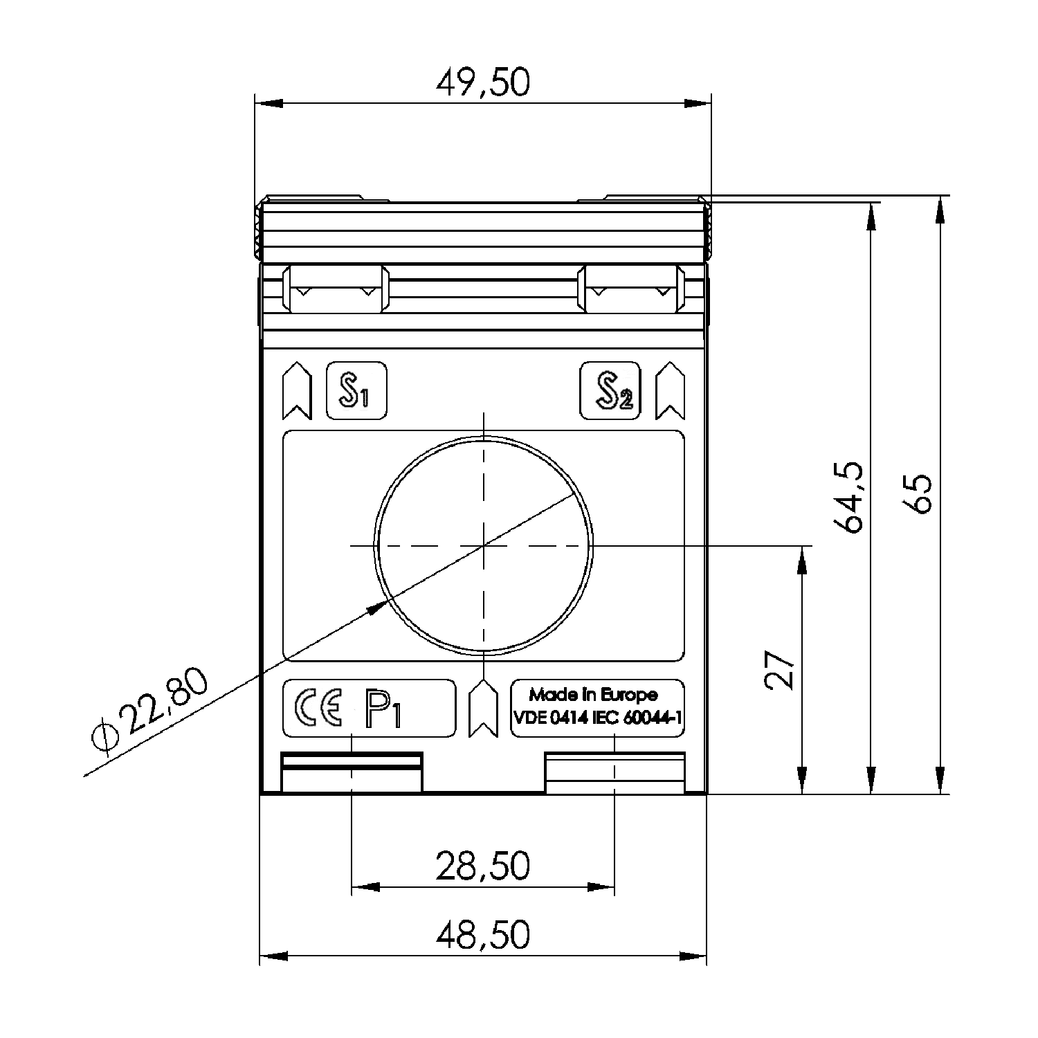 ASR 21.3 2 ASR 21.3 ASR – Rod current transformer technical drawing 3