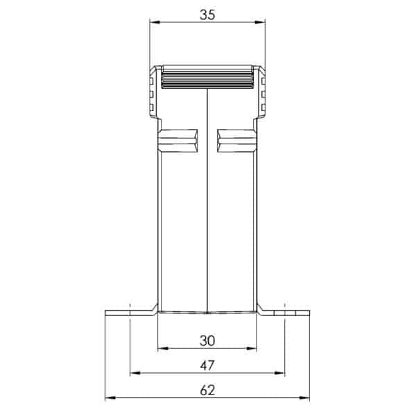 Rohrstromwandler ASR 22.3 2U Technische Zeichnung 2