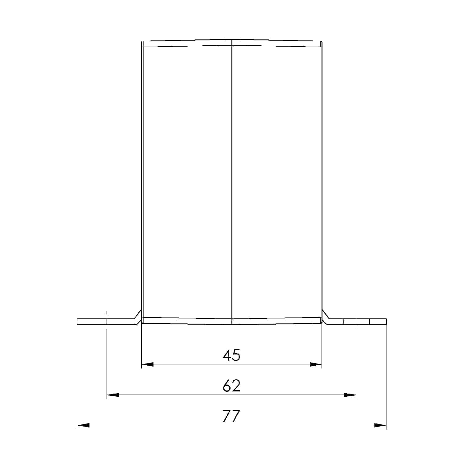 Rohrstromwandler ASR 42.45 Technische Zeichnung 2