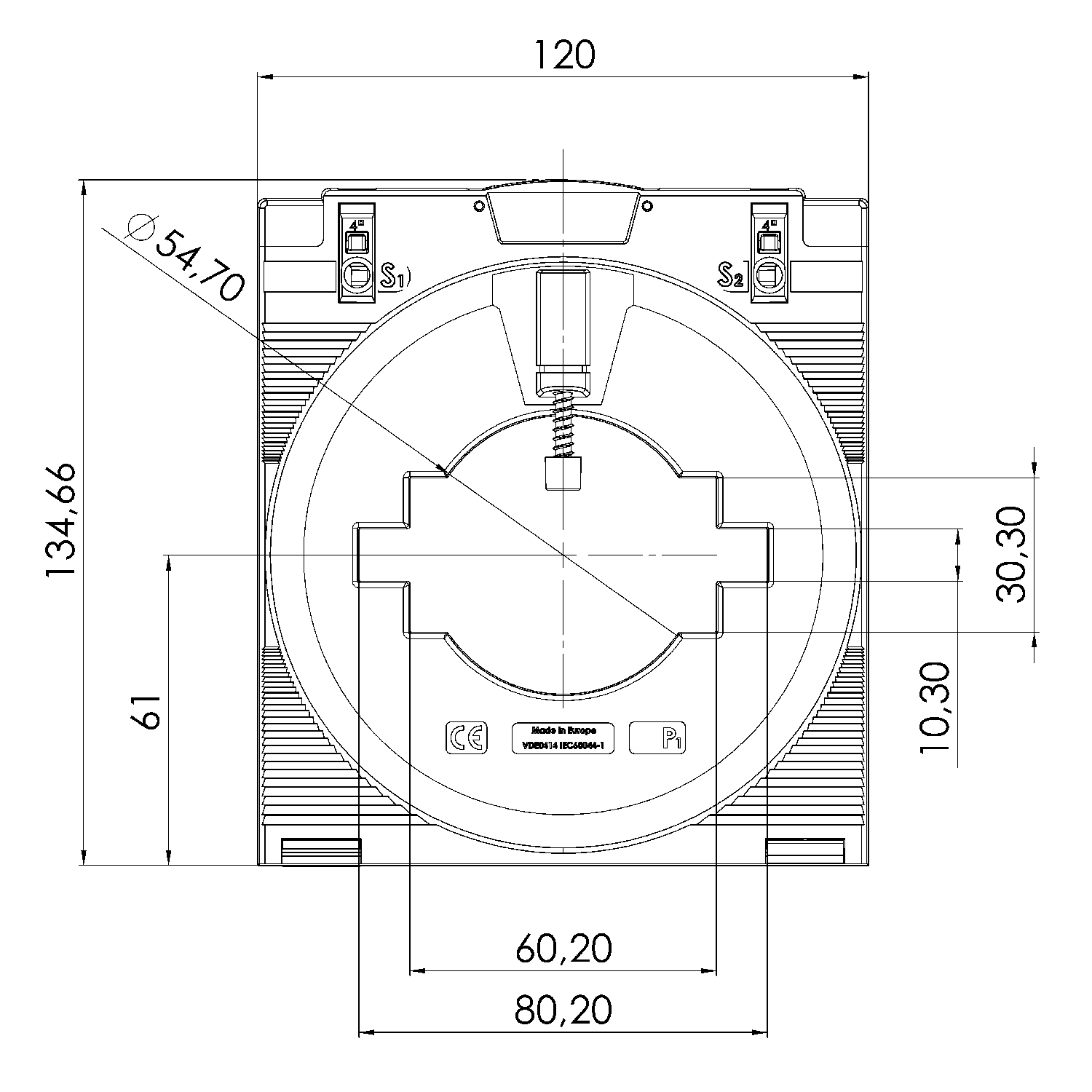 CTB - Stromwandler Serie, CTB 81.35 technische Zeichnung 3