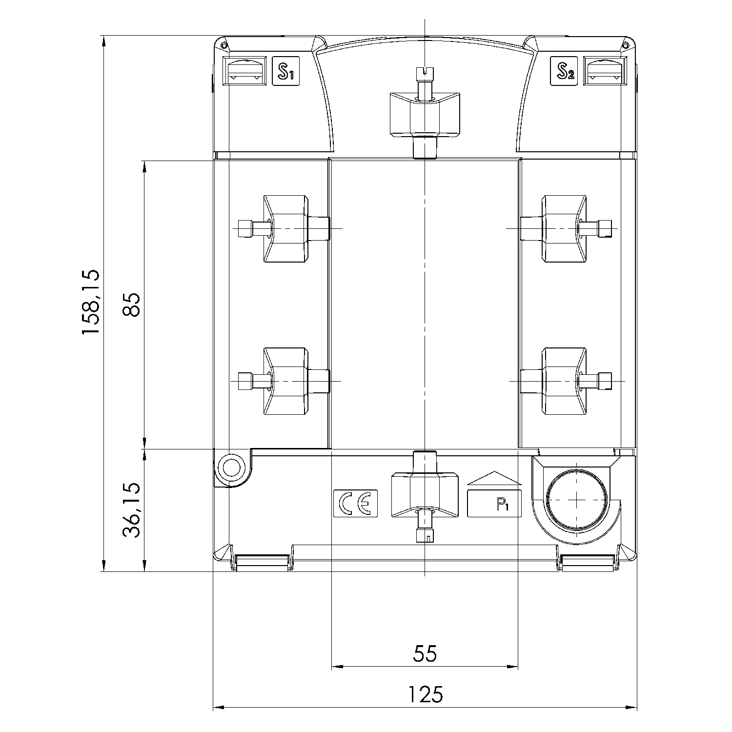 KBU – Kabelumbaustromwandler mit teilbarem Kern, KBU 58 technische Zeichnung 3