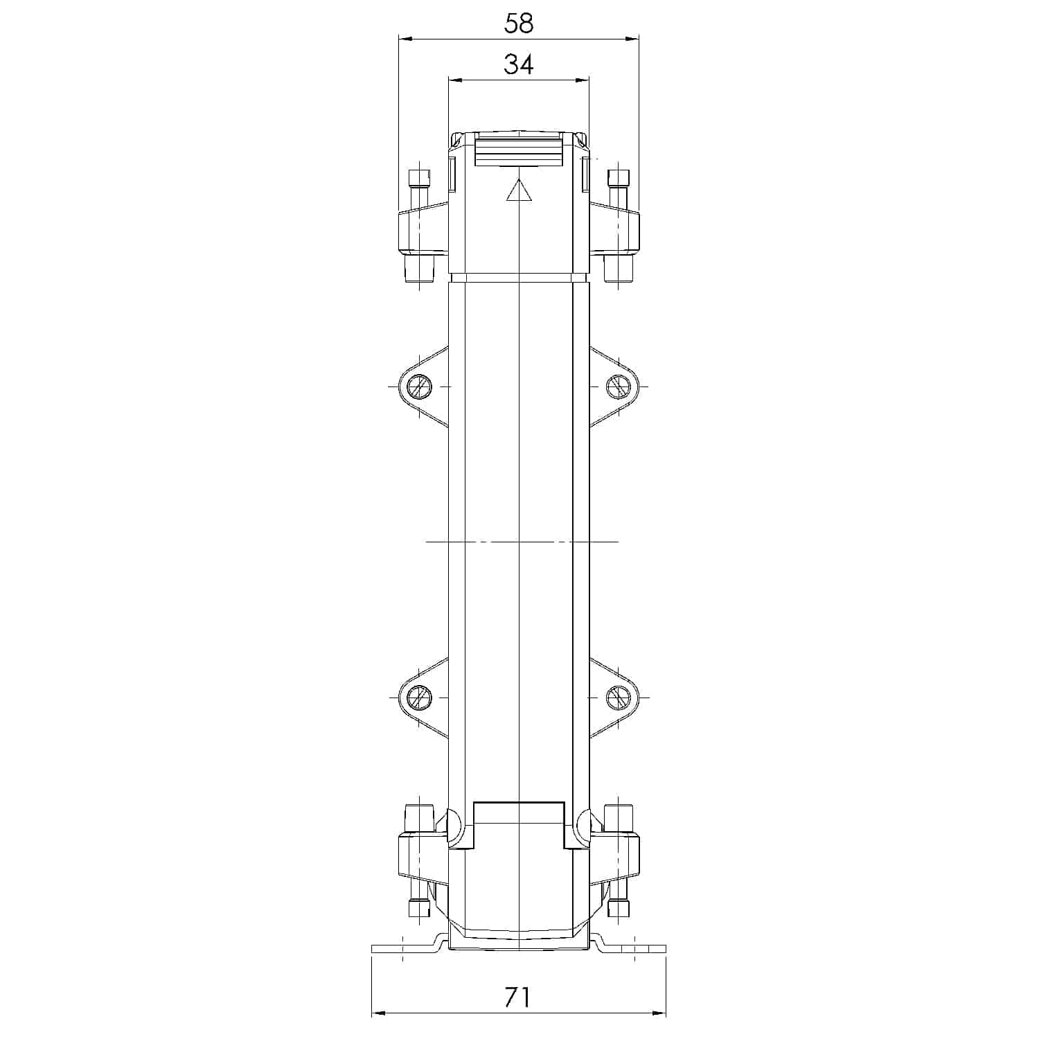 KBU – Kabelumbaustromwandler mit teilbarem Kern, KBU 812 technische Zeichnung 2